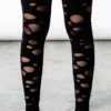Killstar Wretched Soul Distress Socks Black Ladies