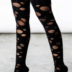 Killstar Wretched Soul Distress Socks Black Ladies