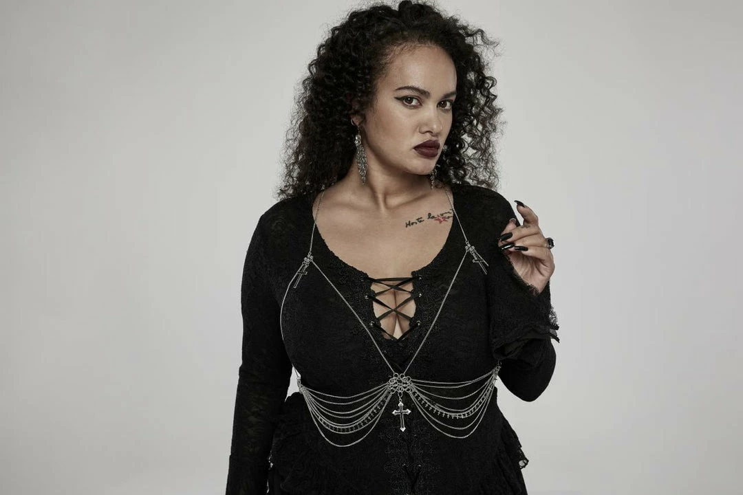 Punk Rave Xanthe Chain Harness - Gothic Accessory for Men & Women | New Arrival 4 Punk Rave Xanthe Chain Harness