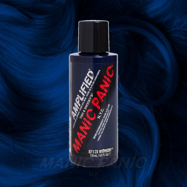 Amplified Manic Panic Semi Permanent Hair Colour - After Midnight Blue (EU Formula) | Vegan & Cruelty-Free 3 Amplified Manic Panic Semi Permanent Hair Colour EU Formula - After Midnight Blue