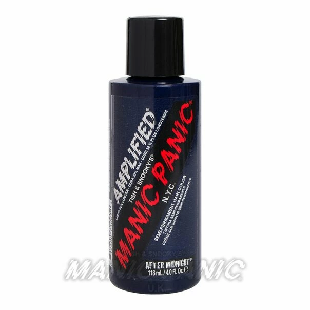 Amplified Manic Panic Semi Permanent Hair Colour - After Midnight Blue (EU Formula) | Vegan & Cruelty-Free 7 Amplified Manic Panic Semi Permanent Hair Colour EU Formula - After Midnight Blue