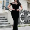 Collectif Arca Dark Queen Maxi Dress Ladies