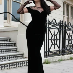 Collectif Arca Dark Queen Maxi Dress Ladies