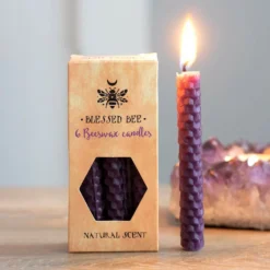 Gothic Gifts Purple Beeswax Prosperity Spell Candles