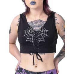 Ladies Rockabella Black Widow Top