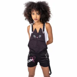 Cupcake Cult Broken Kitty Dungarees Ladies
