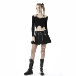 New Arrivals Dark In Love Muriel Pleated Mini Skirt