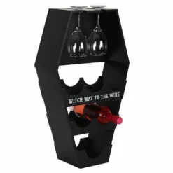 Gothic Gifts Witch Way To Wine Coffin Shelf - In Stock Now Homeware