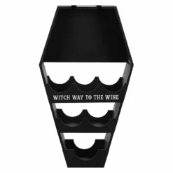 Gothic Gifts Witch Way To Wine Coffin Shelf - In Stock Now Homeware