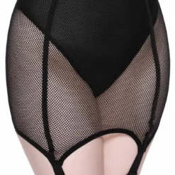 Ladies Killstar Pussy Power Fishnet Skirt - Black