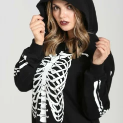 New Arrivals Hell Bunny Skeleton Hoodie Dress