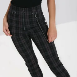 Ladies Hell Bunny Cobain Capris - Grey