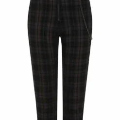 Ladies Hell Bunny Cobain Capris - Grey