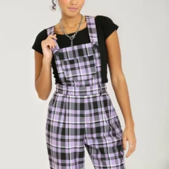 Ladies Hell Bunny Lavender Alicia Dungarees