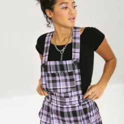 Ladies Hell Bunny Lavender Alicia Dungarees
