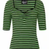 Ladies Hell Bunny Warlock Top - Black & Green