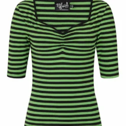Ladies Hell Bunny Warlock Top - Black & Green