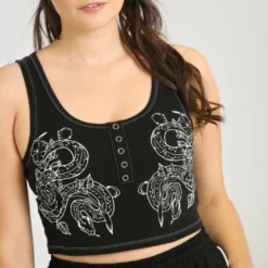 Hell Bunny Medusa Crop Top Ladies