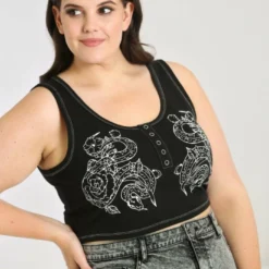 Hell Bunny Medusa Crop Top Ladies