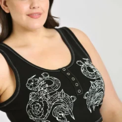 Hell Bunny Medusa Crop Top Ladies
