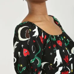 Hell Bunny Good Fortune Crop Top Ladies