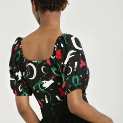 Hell Bunny Good Fortune Crop Top Ladies