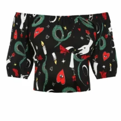 Hell Bunny Good Fortune Crop Top Ladies