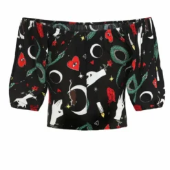 Hell Bunny Good Fortune Crop Top Ladies