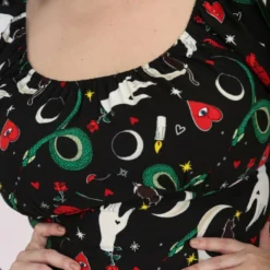 Hell Bunny Good Fortune Crop Top Ladies