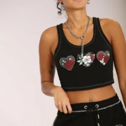 Hell Bunny Petal Crop Top Ladies