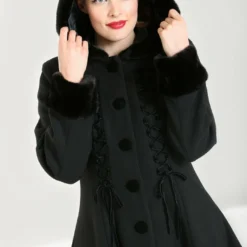Hell Bunny Amaya Coat Black | Vintage Style Women's Coat | Hell Bunny Ladies Jacket 11 Hell Bunny Amaya Coat Black