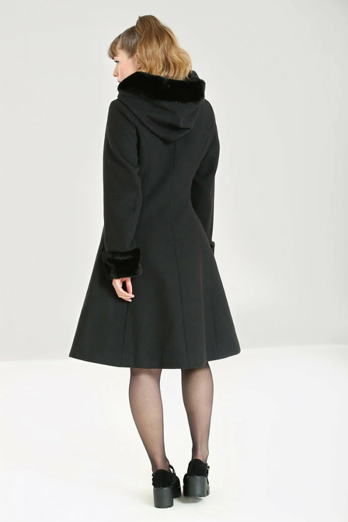 Hell Bunny Amaya Coat Black | Vintage Style Women's Coat | Hell Bunny Ladies Jacket 6 Hell Bunny Amaya Coat Black