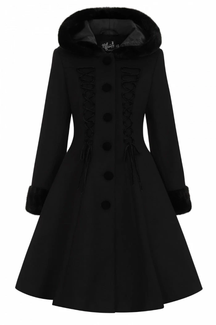 Hell Bunny Amaya Coat Black | Vintage Style Women's Coat | Hell Bunny Ladies Jacket 7 Hell Bunny Amaya Coat Black
