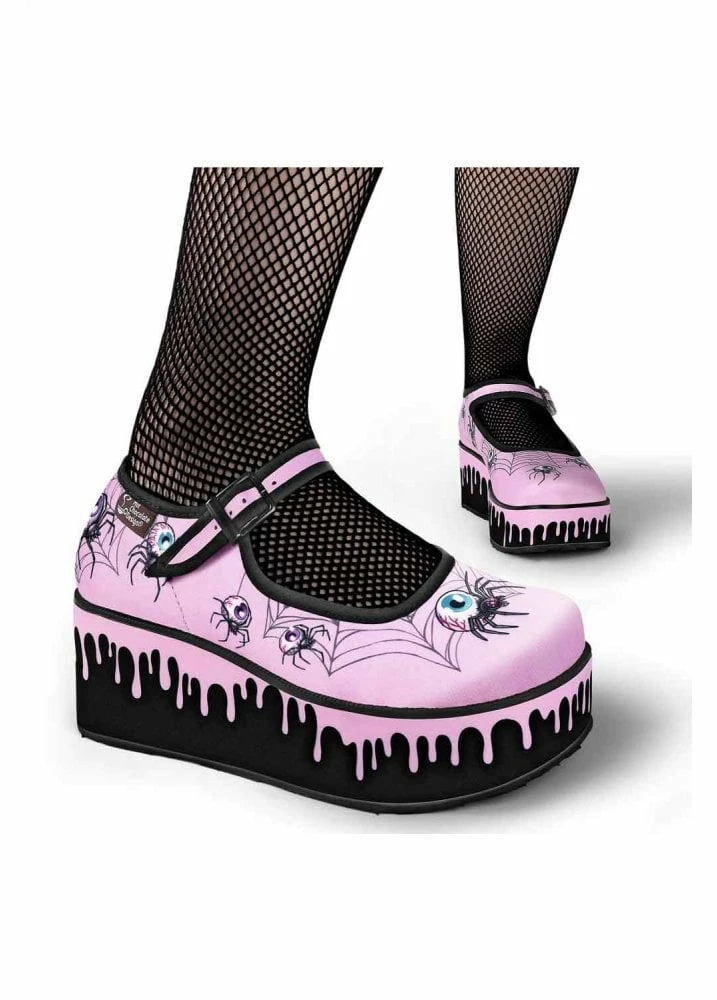 Hot Chocolate Design Chocolaticas Pink Widow Mary Jane Platform Shoes for Women 6 Hot Chocolate Design Chocolaticas Pink Widow Mary Jane Platform
