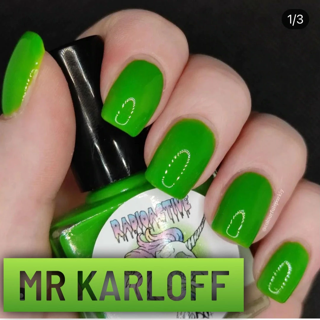 Radioactive Unicorn Mr Karloff Nail Polish - Vibrant & Long-Lasting Nail Color 3 Radioactive Unicorn Mr Karloff Nail Polish Colour
