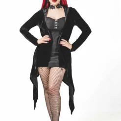 Necessary Evil Aphrodite Velvet Hooded Cardigan Ladies