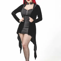 Necessary Evil Aphrodite Velvet Hooded Cardigan Ladies