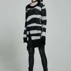 Punk Rave Kaz Distressed Jumper - White