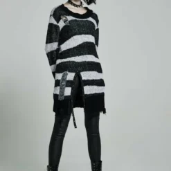 Punk Rave Kaz Distressed Jumper - White