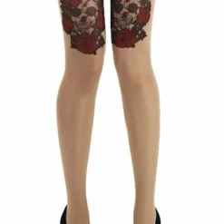 Pamela Mann Skull And Roses Gothic Tattoo Tights Accessories