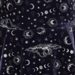 Ladies Collectif Trixie Celestial Velvet Swing Dress - Purple