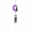 Homeware Gothic Gifts Black Cat On Crescent Moon Windchime